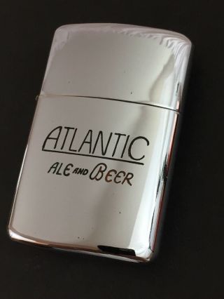 Vintage Streamliter Pocket Lighter - Advertising Atlantic Ale & Beer