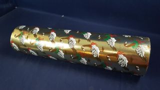 Vintage Country Store Wrapping Paper Roll 20 Lbs.  Christmas Wreath Goose Foil