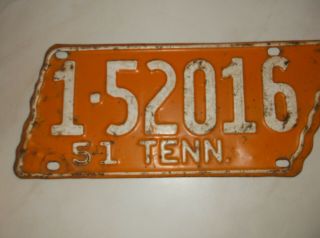 Antique Tennessee 1951 License Plate
