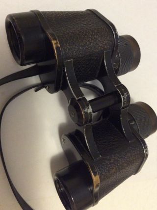 Vintage German Metal Binoculars Carl Zeiss Jena Delturis 8x24 Clear Optics