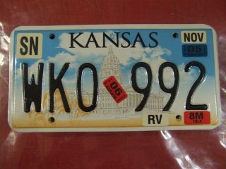 Wko 992 = Nov 2006 Shawnee County Kansas License Plate $4.  00 Us