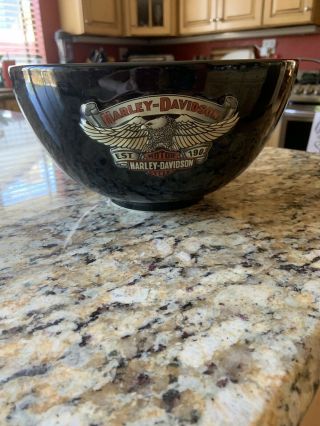 Harley Davidson Eagle Banner Ceramic Sculpted Bowl