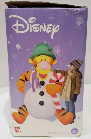 Disney Tigger Christmas Airblown Inflatable Holding Candy Cane 4 feet By Gemmy 2