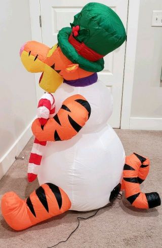 Disney Tigger Christmas Airblown Inflatable Holding Candy Cane 4 feet By Gemmy 5