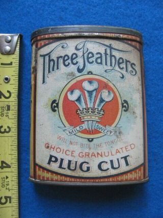 Vintage,  Rare,  Three Feathers Pocket Tobacco Tin