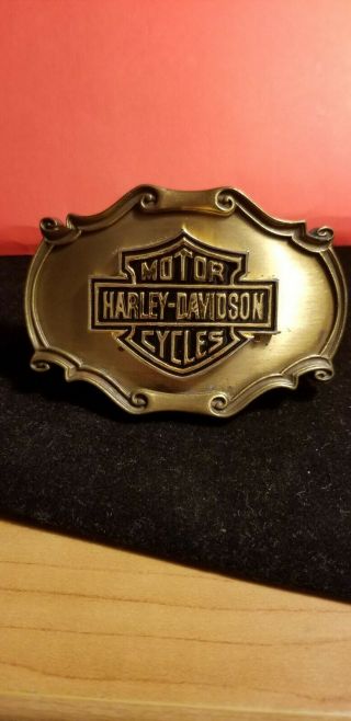 Vintage Harley Davidson 1978 Raintree Brass And Enamel Belt Buckle