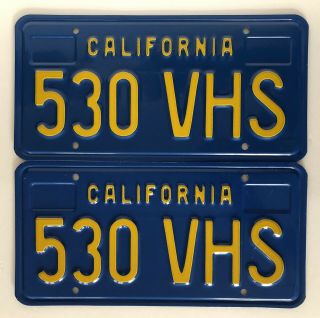 Vintage California Blue License Plates,  1970’s - 2