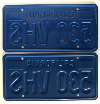 Vintage California Blue License Plates,  1970’s - 3