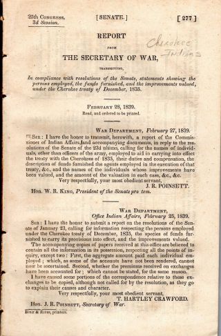 1839,  Trail Of Tears,  Cherokee Distribution Of Funds,  Thousands Of Tribal Names
