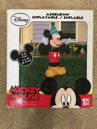 Disney Mickey Mouse Airblown Inflatable Happy Birthday Party Celebration 4 ' ft 4
