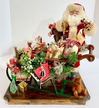 Large Lasting Endearments By Designer Lynn West Santa Clause & Toy Filled Sleigh