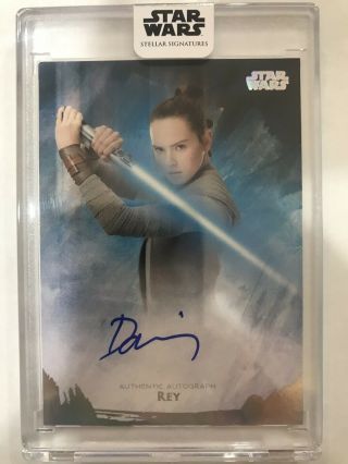 Daisy Ridley Rey 2018 Topps Star Wars Stellar Signatures Autograph Card 34/40