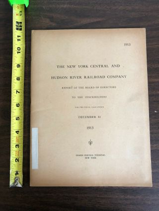 1913 York Central Hudson River Railroad Company 45th Annual Report Map