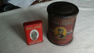 Vintage Union Leader Smoking Tobacco & Prince Albert Tobacco Tin Can 2