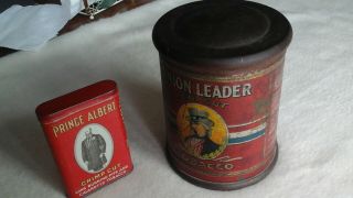 Vintage Union Leader Smoking Tobacco & Prince Albert Tobacco Tin Can 4