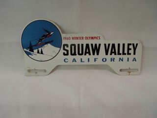 1960 Squaw Valley Winter Olympics California Souvenir License Plate Topper