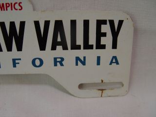 1960 Squaw Valley Winter Olympics California Souvenir License Plate Topper 2