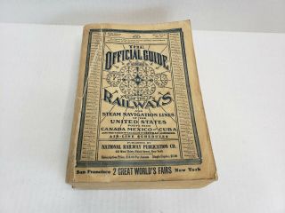 Rare Vintage May 1939 The Official Guide Of The Railways Travel Book Guide Usa