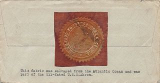1933 Historical Postal Cover U.  S.  S.  Akron Rigid Airship Disaster Fabric Relic