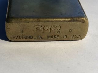 Vintage Brass Zippo Lighter