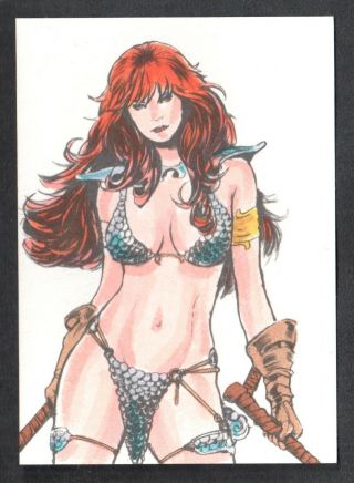 Red Sonja Trading Cards (breygent/2012) Line Art Card Rs - 4 Tim Levandoski