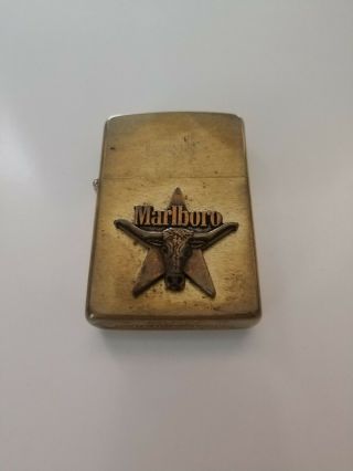 Marlboro Cigarettes Brass Steerhead Zippo Lighter