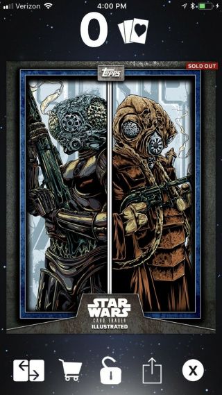Star Wars Card Trader Cti - Illustrated - Blue Bounty Hunters Cc 129