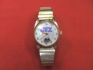 Csx Railroad Wrist Watch With Moving Train Engine Second Hand Stainless Wind Up