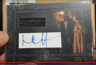 2019 Game Of Thrones Inflexions Lena Headey Relic Autograph Cersei Lannister