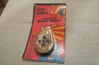Nos Vintage 1974 Peter Max Psychedelic Op Art Sunshine Iskon Incense Burner Moc