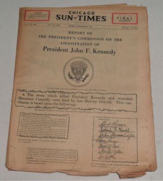 Chicago Sun - Times - Warren Report - Nov.  27,  1964 - Kennedy Assassination