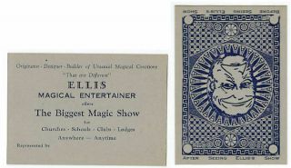 Ellis Magical Entertainer - Throw Out Card - Man On Back Smiles & Frowns - V.  Fine - Pc