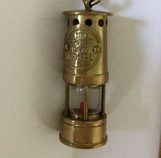 Vintage Coal Mining Brass Candle Lamp Key Chain Sir Humphry Davy Consol Energy