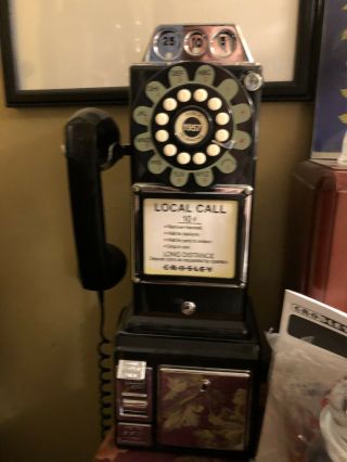 Crosley Rotary Dial Pay Telephone 1957 Cr - 57 Pay Phone Black