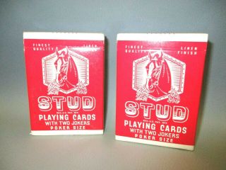 Vintage Stud Poker Playing Cards Walgreens 2 Red Decks But.
