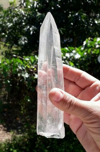 - 7 1/5 " Window Lemurian Crystal Quartz From Minas Gerais Brazil