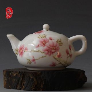 China Old Antique Peachblossom Porcelain Wine Flagon Teapot
