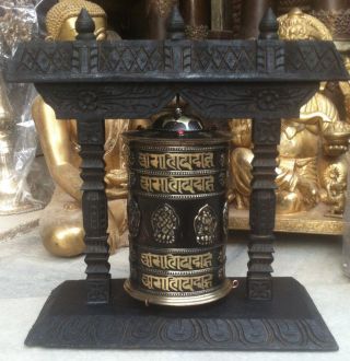 Desk Tibetan Prayer Wheel 11 " - Om Mani Padme Hum Handmade Nepal