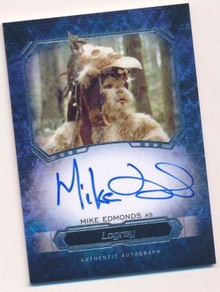 2016 Star Wars Masterworks Mike Edmonds Logray Autograph Auto