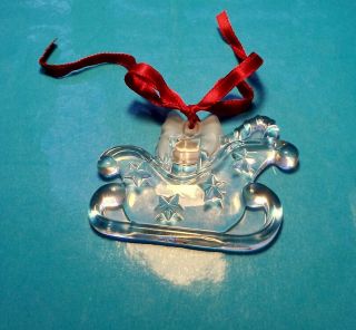 1997 Tiffany Crystal Christmas Ornament Sleigh Made In Germany