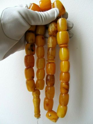 141 Gr.  Large Islamic Prayer 33 Beads Natural Baltic Amber 琥珀