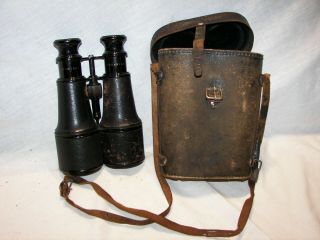 Grammont Marine Paris French Antique Binoculars Vintage Old Wwi? Brass Leather