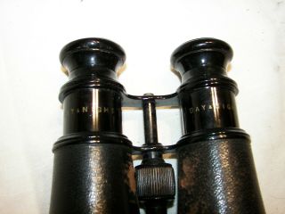 Grammont Marine Paris French Antique binoculars vintage old WWI? Brass leather 7