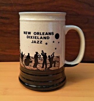 Orleans Dixieland Jazz Cup Mug With Embossed/engraved Musicians
