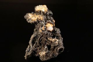 UNIQUE Acanthite after Native Silver Wires HIMMELSFURST,  GERMANY - Ex.  Robertson 10