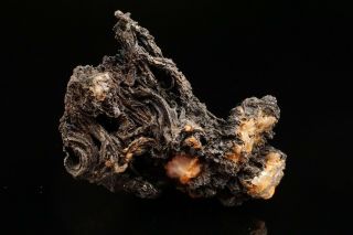 UNIQUE Acanthite after Native Silver Wires HIMMELSFURST,  GERMANY - Ex.  Robertson 11