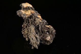 UNIQUE Acanthite after Native Silver Wires HIMMELSFURST,  GERMANY - Ex.  Robertson 12