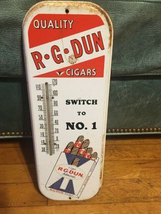Rare R G Dun Cigar Cigarette Advertising Thermometer Sign