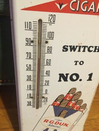 Rare R G Dun Cigar Cigarette Advertising Thermometer Sign 3