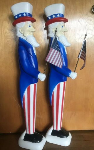 2 1996 Don Featherstone 36 " Union Uncle Sam Patriotic 4th Of July Blow Molds